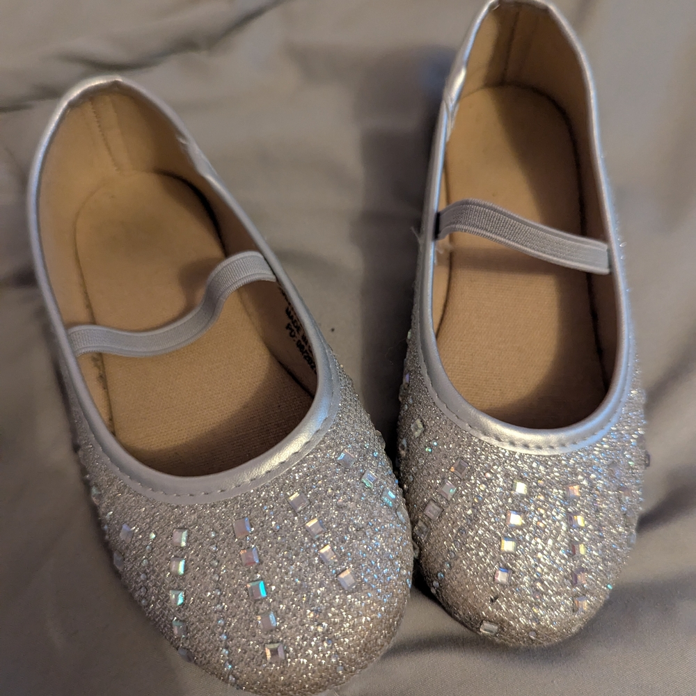 Sparkling Silver Kids Dress Shoes